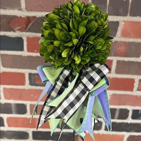 MacKenzie-Childs Green Topiary with Ribbon Accents - Picture 7 of 7